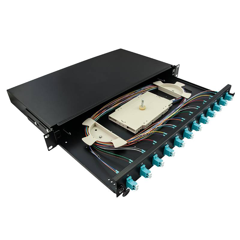 LogiLink 19Komplett bestückte Spleißboxen LC-DX 12 Port, Multi Mode OM3,hellgr.