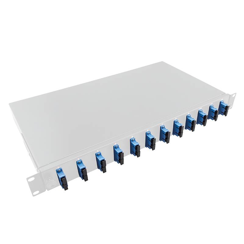 LogiLink 19Komplett bestückte Spleißboxen SC-DX 12 Port,Single Mode OS2,hellgr.
