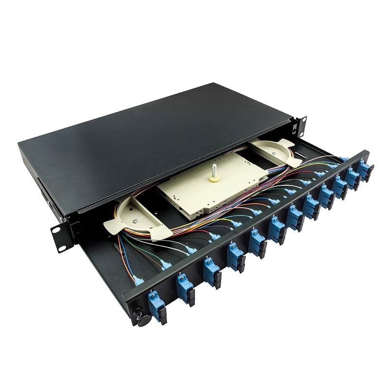 LogiLink 19Komplett bestückte Spleißboxen SC-DX 12 Port,Single Mode OS2,hellgr.