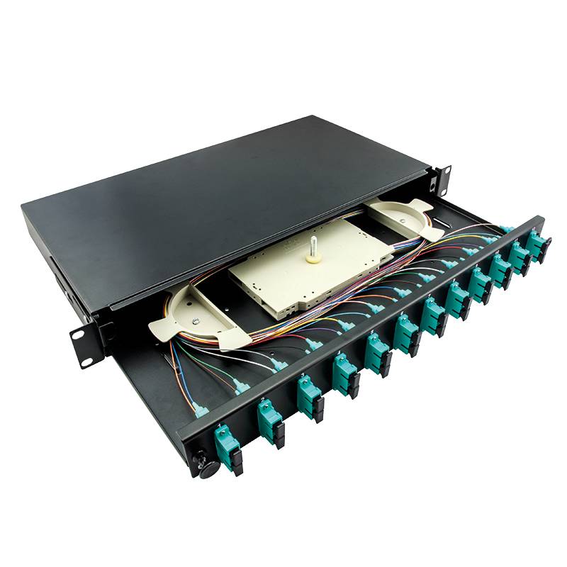 LogiLink 19Komplett bestückte Spleißboxen SC-DX 12 Port,Multi Mode OM3,hellgr.