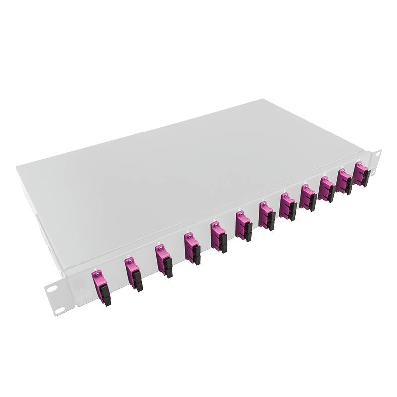 LogiLink 19Komplett bestückte Spleißboxen SC-DX 12 Port,Multi Mode OM4,hellgr.