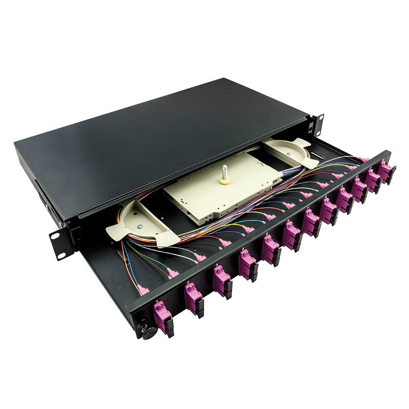 LogiLink 19Komplett bestückte Spleißboxen SC-DX 12 Port,Multi Mode OM4,hellgr.