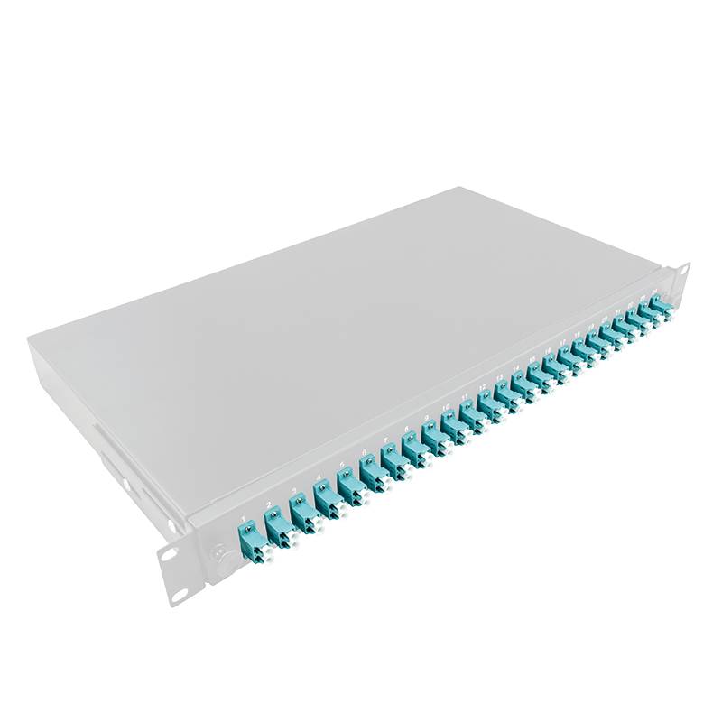 LogiLink 19Komplett bestückte Spleißboxen LC-DX 24 Port,Multi Mode OM3,hellgr.