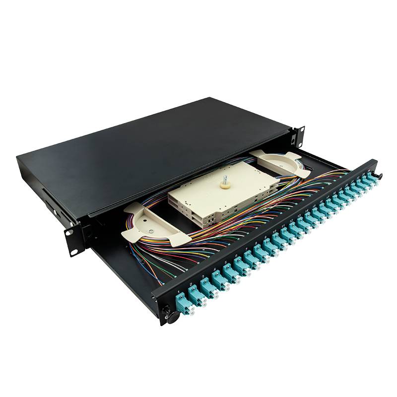 LogiLink 19Komplett bestückte Spleißboxen LC-DX 24 Port,Multi Mode OM3,hellgr.