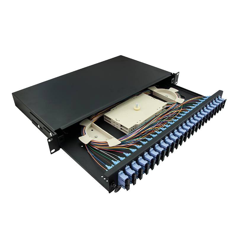 LogiLink 19Komplett bestückte Spleißboxen SC-DX 24 Port,Single Mode OS2,hellgr.