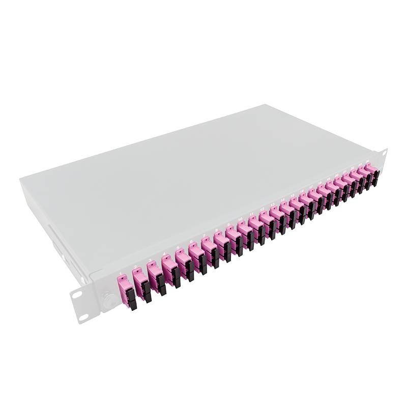 LogiLink 19Komplett bestückte Spleißboxen SC-DX 24 Port, Multi Mode OM4,hellgr.