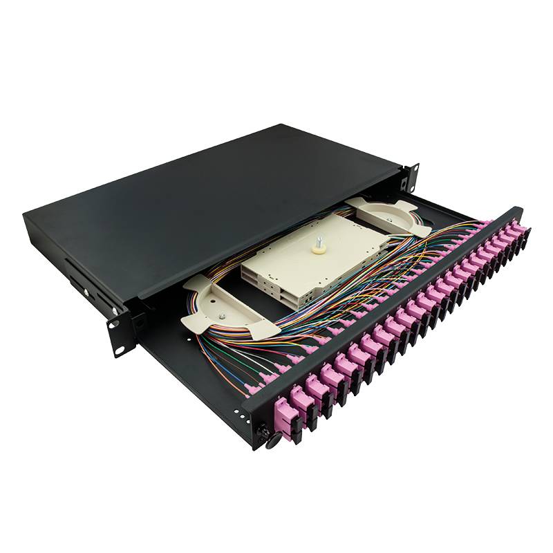 LogiLink 19Komplett bestückte Spleißboxen SC-DX 24 Port, Multi Mode OM4,hellgr.