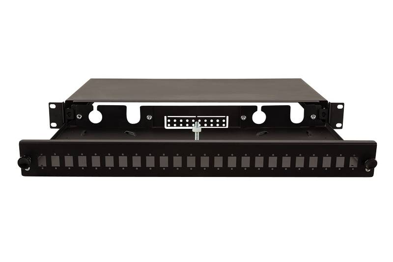 LogiLink - Glasfaser-Verteilerbox - Rack montierbar - Schwarz - 1U - 48.3 cm (19")