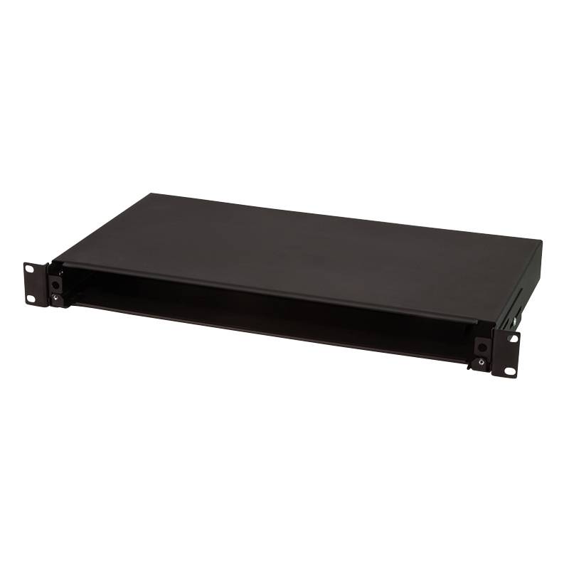 LogiLink - Glasfaser-Verteilerbox - Rack montierbar - Schwarz - 1U - 48.3 cm (19")