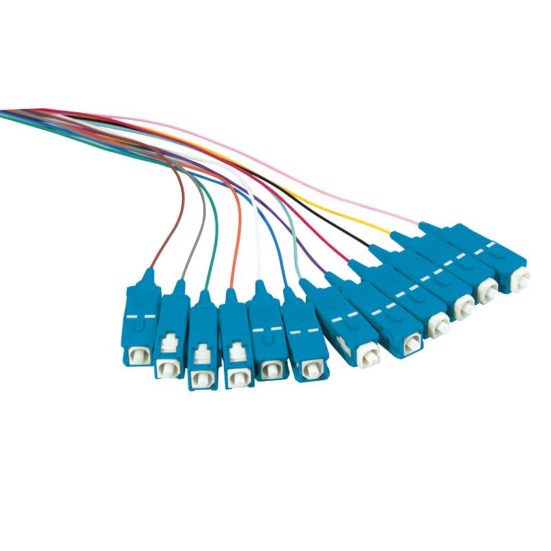 LogiLink Professional Farbiger Pigtailsatz 12x SC, OS2, 2m, Stecker, blau