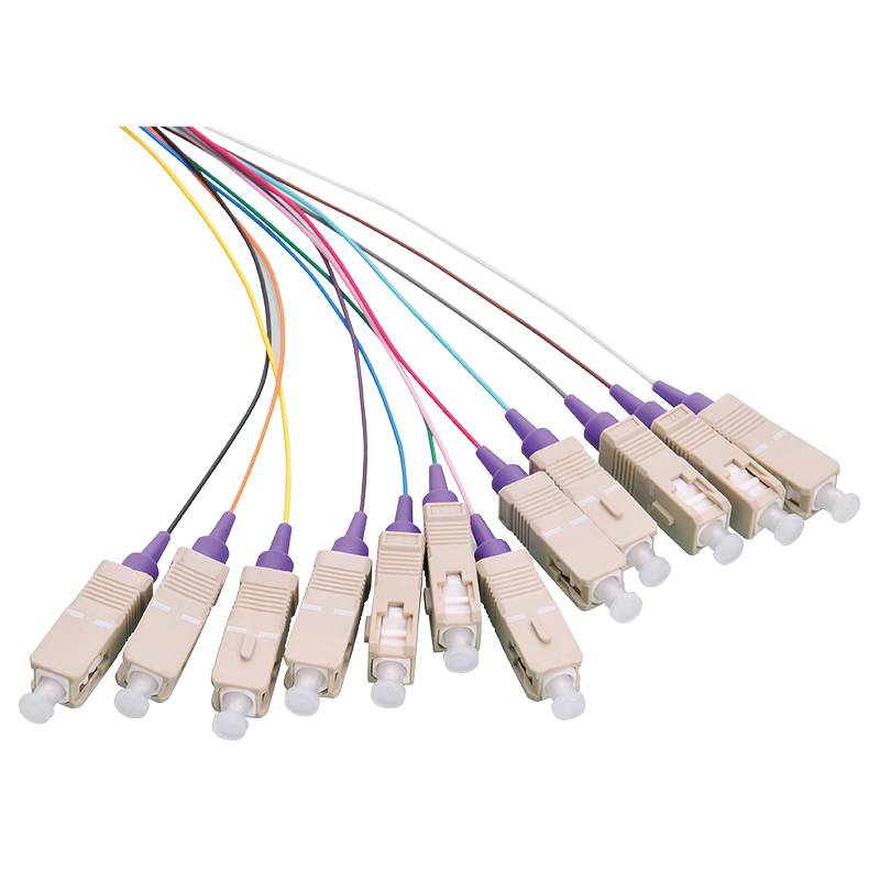 LogiLink Professional Farbiger Pigtailsatz 12x SC, OM4, 2m, Stecker, violett