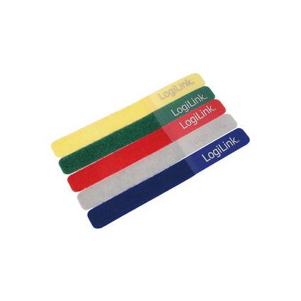 LogiLink Kabelbinder - Grau, Blau, Gelb, Rot, grün (Packung mit 5) - Kabelbinder