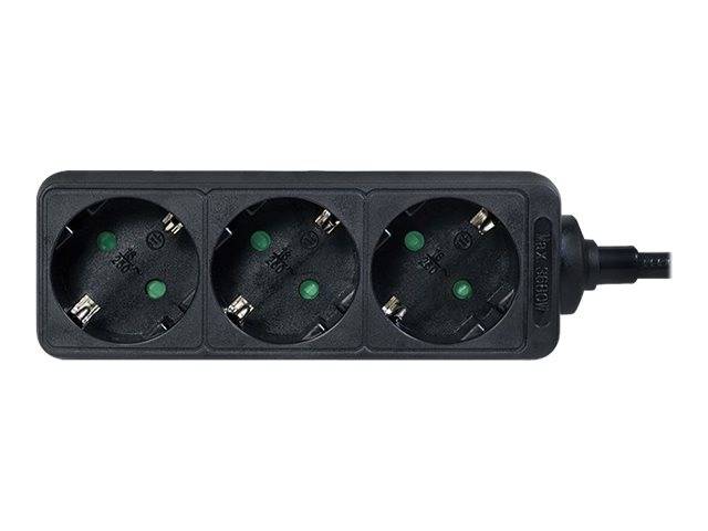 LogiLink - Steckdosenleiste - Wechselstrom 250 V - 3500 Watt - Eingabe, Eingang Stromversorgung - Ausgangsanschlüsse: 3 (3 x Stromversorgung)