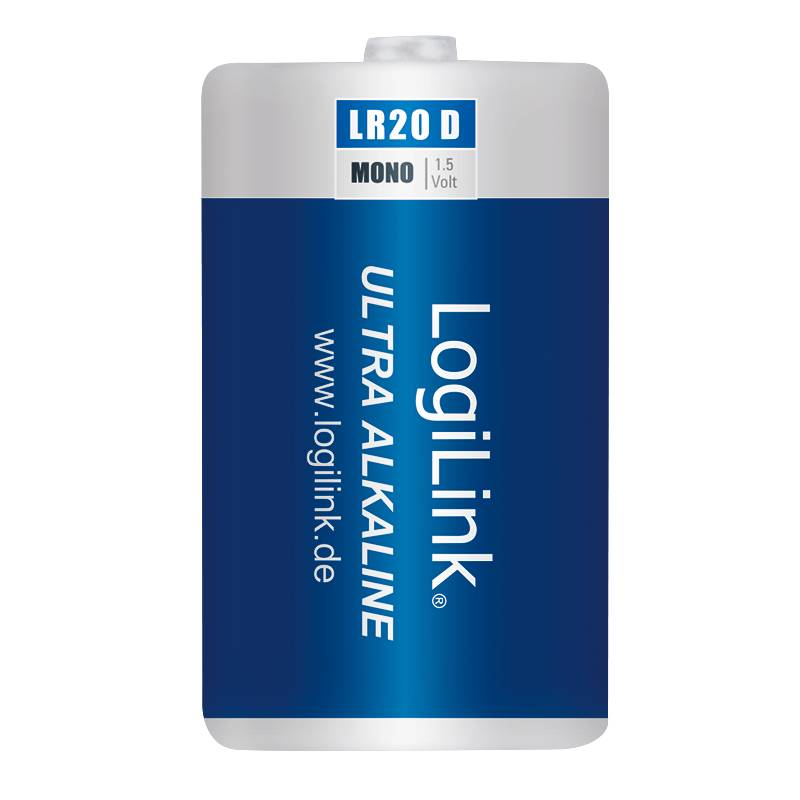 LogiLink Ultra Power LR20 Alkaline Batterie, Mono, 1.5V, 2er Pack
