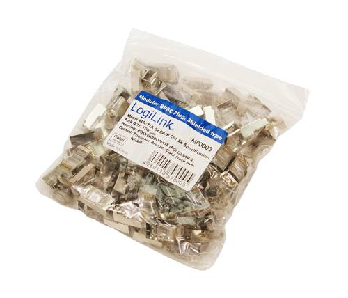 LogiLink - Netzwerkanschluss - RJ-45 (M) - abgeschirmt - CAT 5e (Packung mit 100)