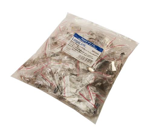 LogiLink - Netzwerkanschluss - RJ-45 (M) - abgeschirmt - CAT 5e (Packung mit 100)