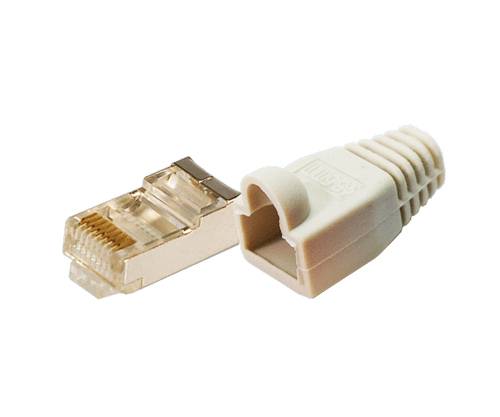 LogiLink - Netzwerkanschluss - RJ-45 (M) - abgeschirmt - CAT 5e - geschirmt - Grau (Packung mit 100)