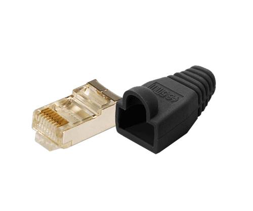 LogiLink - Netzwerkanschluss - RJ-45 (M) - abgeschirmt - CAT 5e - geschirmt - Schwarz (Packung mit 100)