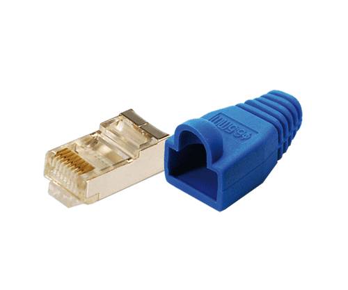LogiLink - Netzwerkanschluss - RJ-45 (M) - abgeschirmt - CAT 5e - geschirmt - Blau (Packung mit 100)
