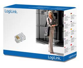 LogiLink - Telefonanschluss - RJ-12 (M) - ungeschirmt (Packung mit 100)