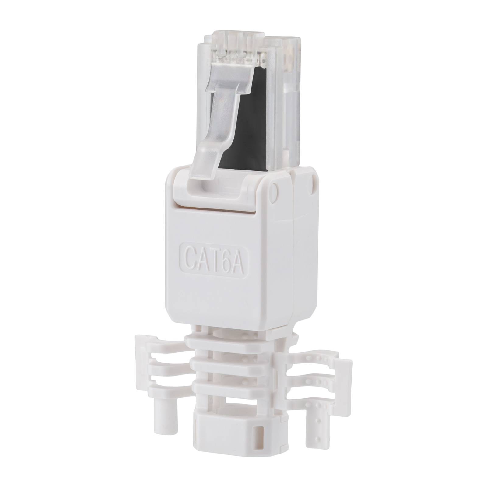 hb-digital RJ45 Stecker Netzwerkstecker CAT 6a LSA UTP mit Knickschutz Kunststoff