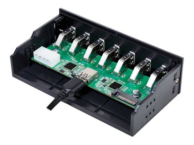 LogiLink USB 3.0 hub, 7-port 5.25"" internal, with fast charging port - Hub - 6 x SuperSpeed USB 3.0 + 1 x SuperSpeed