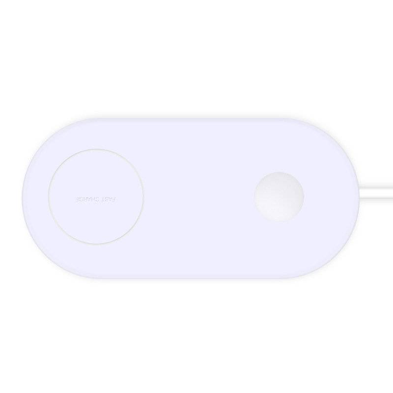 Cyoo - Mini Dual Phone Wireless Lade Pad - Weiss - Qi Standard
