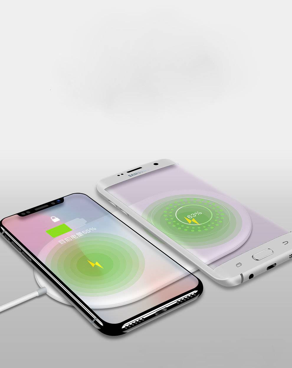 Cyoo - Mini Dual Phone Wireless Lade Pad - Weiss - Qi Standard