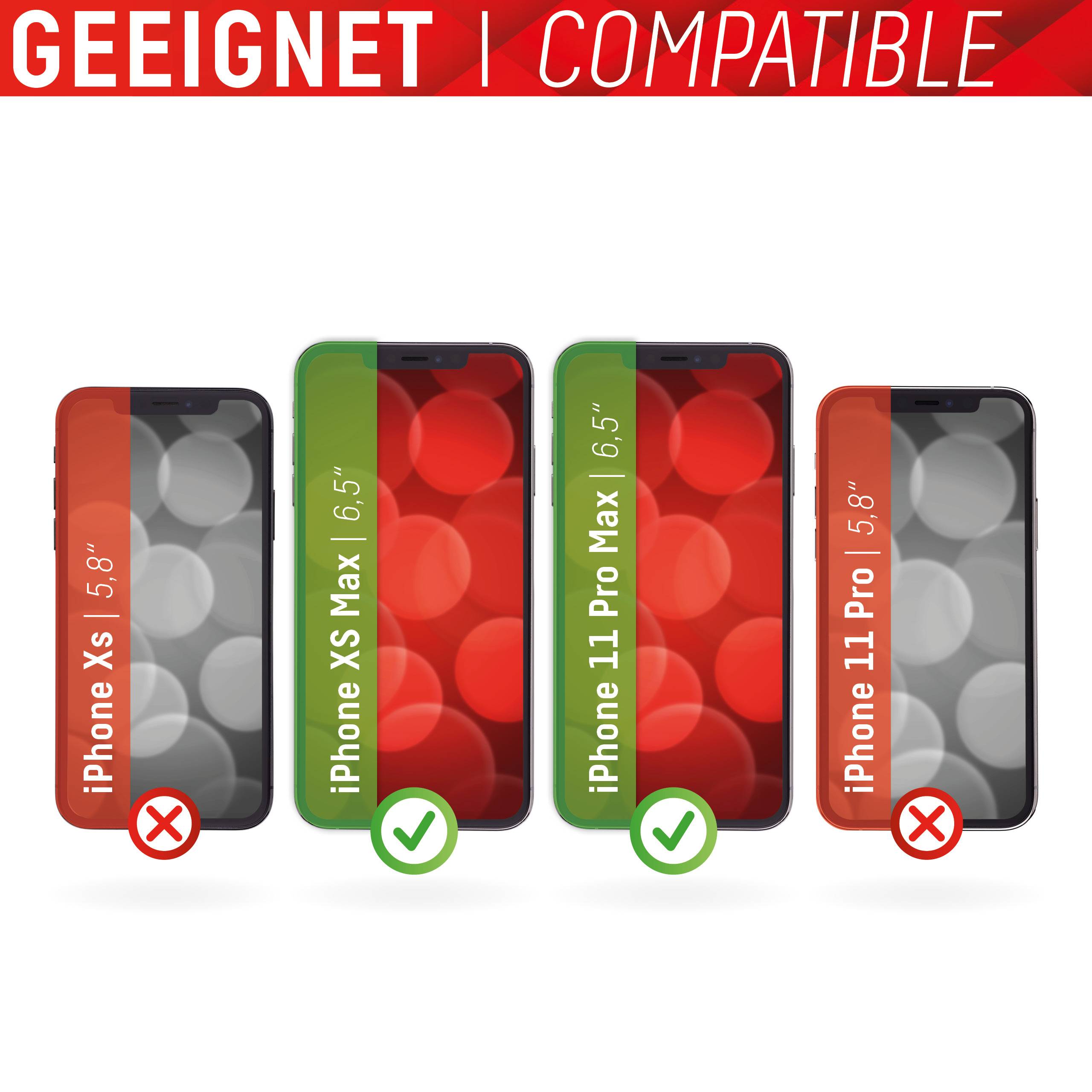 Real Glass, Full Cover Panzerglas für Apple iPhone XS Max/11 Pro Max