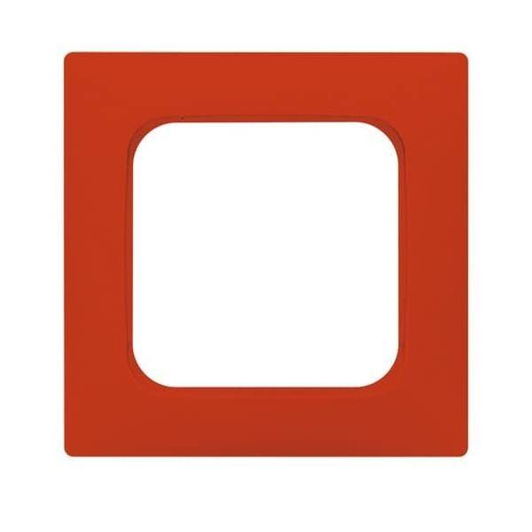 Rotes quadratisches Rahmen mit abgerundeter innerer Grenze, zentriert vor einem weißen Hintergrund.