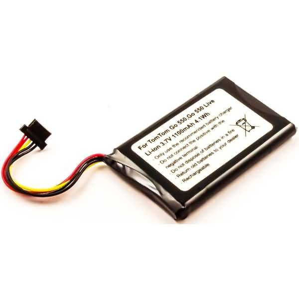 Akku für Tomtom Go940 Live Li-Ion 3,7 Volt 1100 mAh schwarz