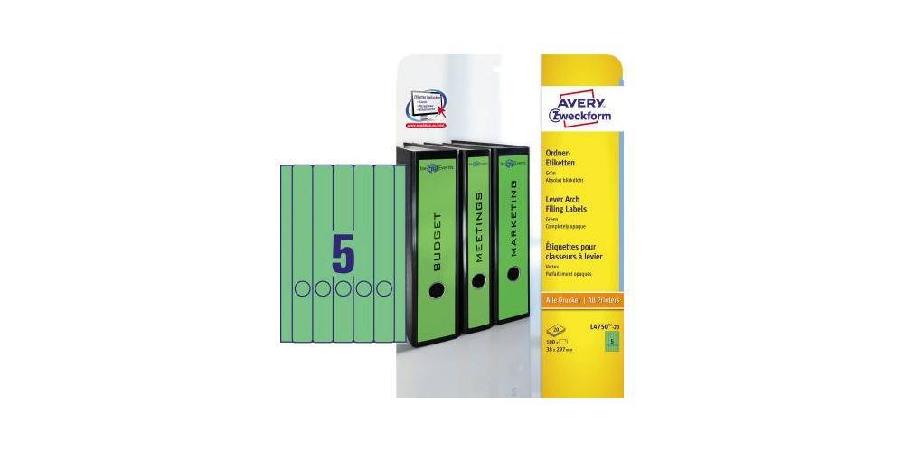 AVERY Zweckform Ordnerrückenetikett ultragrip schmal/lang 38 x 297 mm