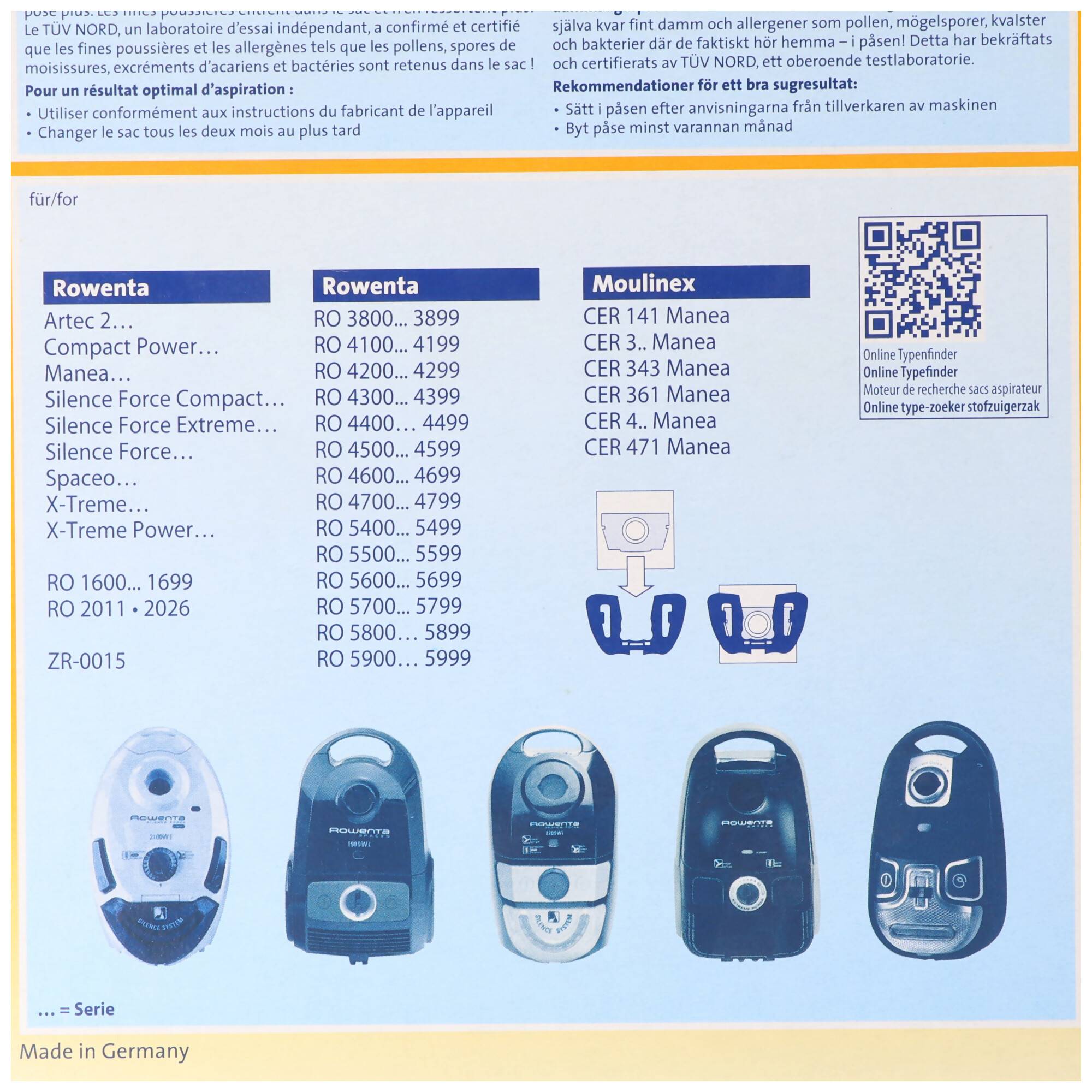 Swirl Staubsaugerbeutel R36 MicroPor Plus für Rowenta und Moulinex Staubsauger