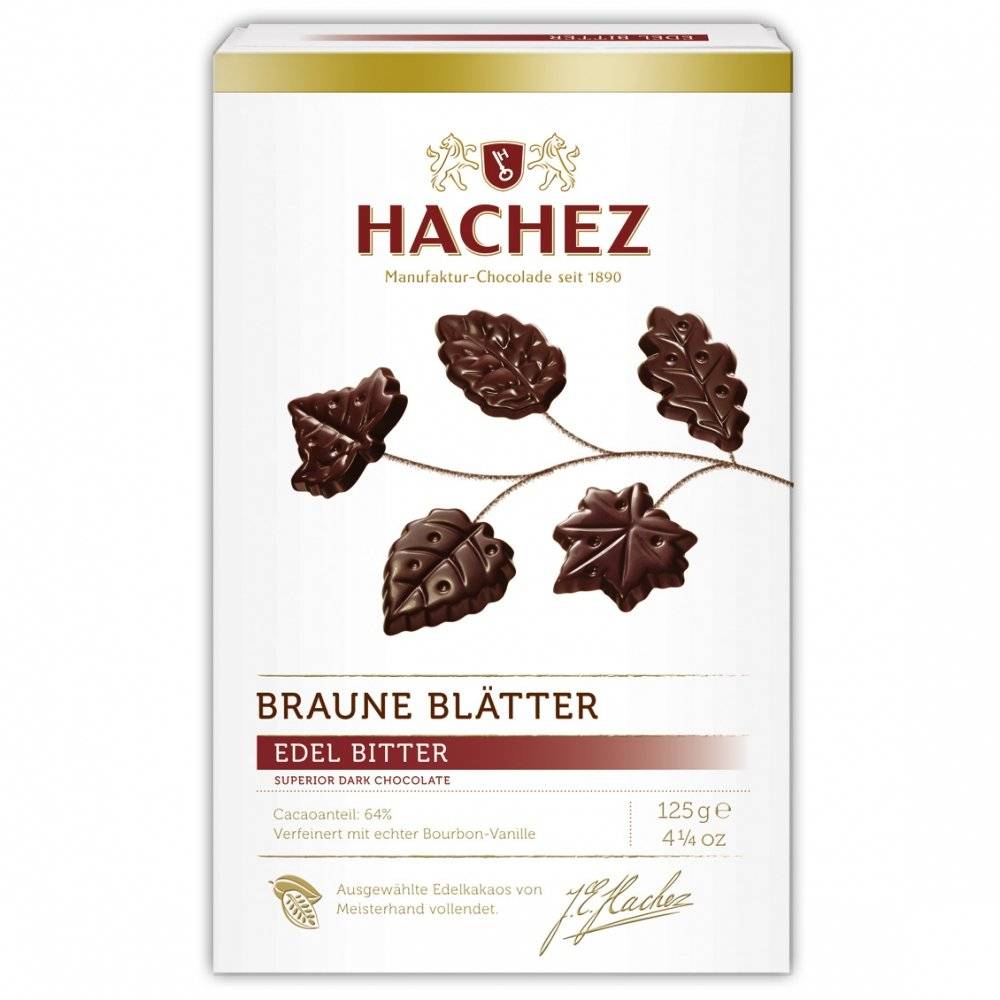 Hachez Braune Blätter Edel Bitter 125g Inhalt: 125g