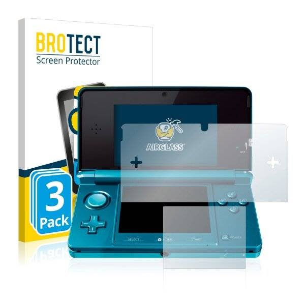 3x Panzerglasfolie Klar für Nintendo 3DS