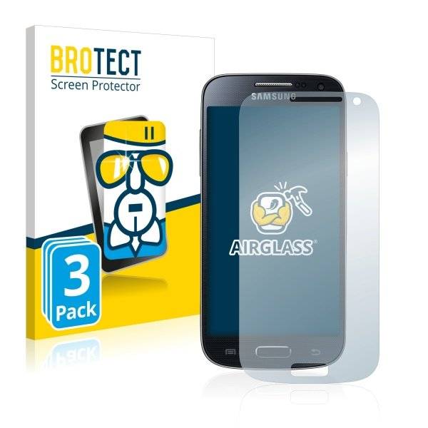 3x Panzerglasfolie Klar für Samsung Galaxy S4 Mini Dual I9192
