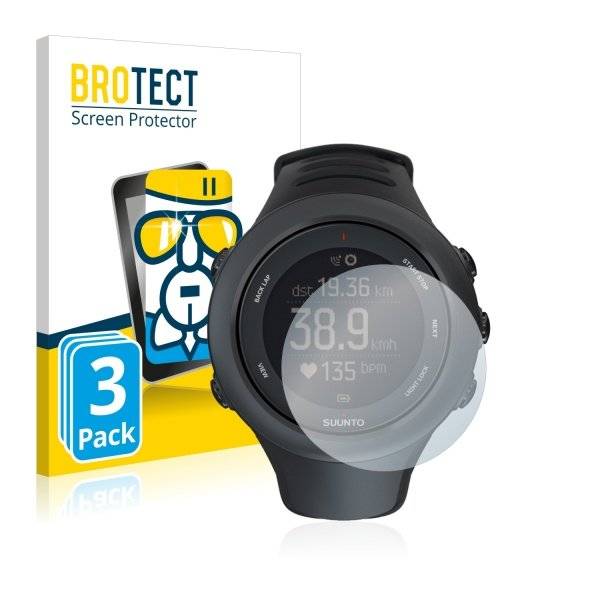 3x Panzerglasfolie Klar für Suunto Ambit3 Sport Black