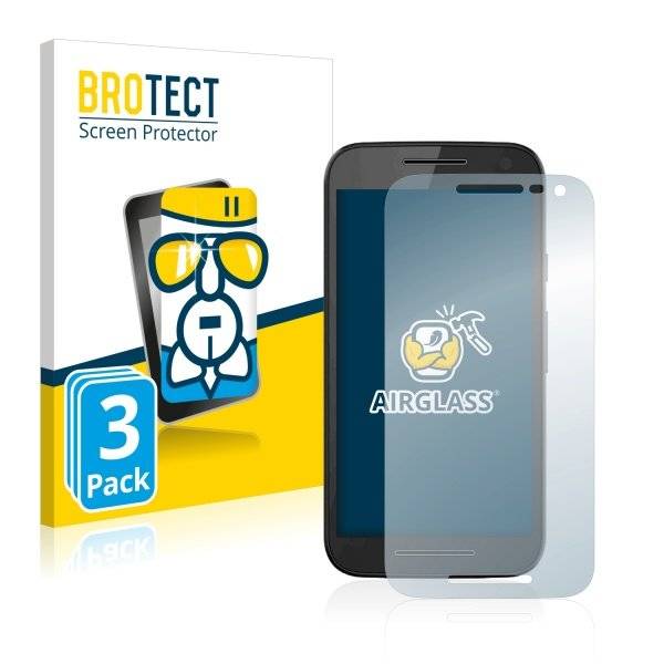 3x Panzerglasfolie Klar für Motorola Moto G 3rd (2015)