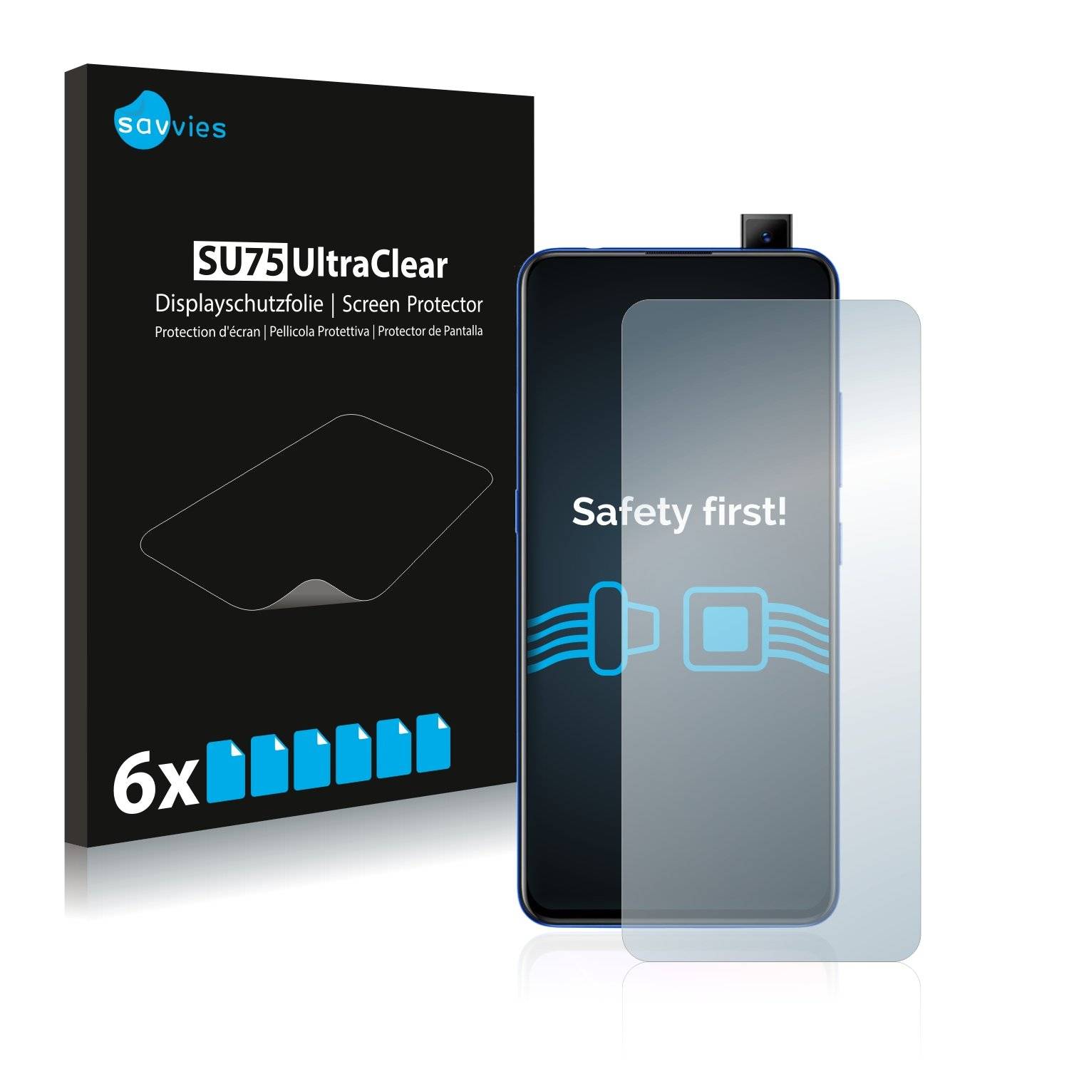 6x Savvies® SU75 Displayschutzfolie für Vivo V15 Pro