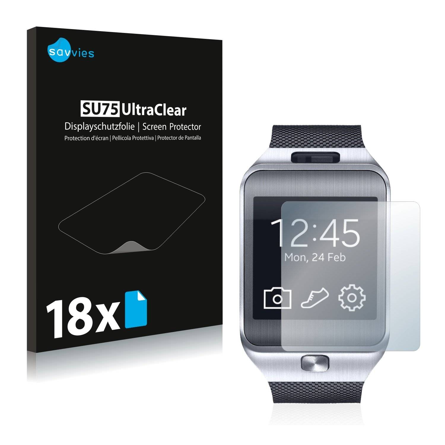 18x Savvies® SU75 Displayschutzfolie für Samsung Galaxy Gear 2 Neo SM-R381