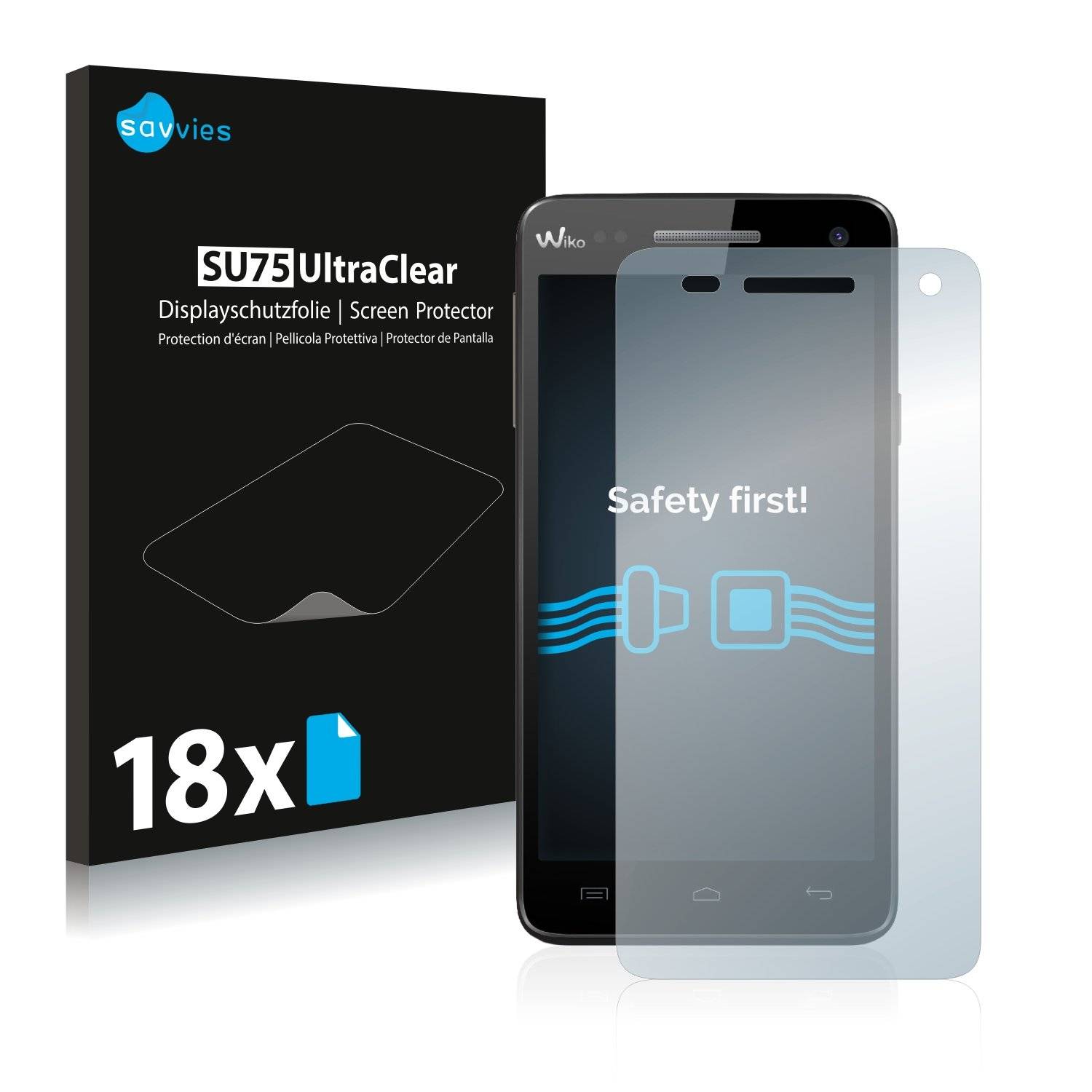 18x Savvies® SU75 Displayschutzfolie für Wiko Rainbow