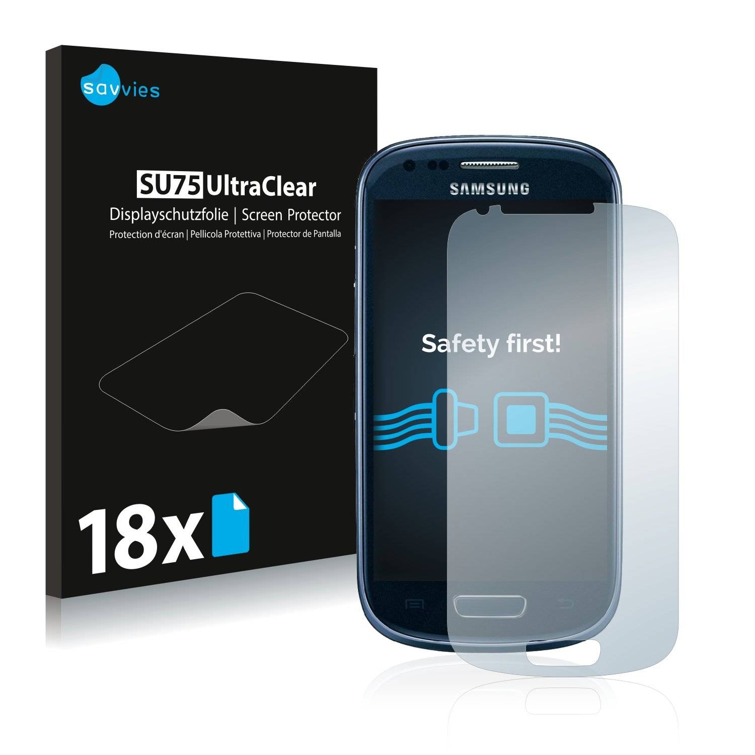 18x Savvies® SU75 Displayschutzfolie für Samsung Galaxy QS3 Mini Value Edition I8200