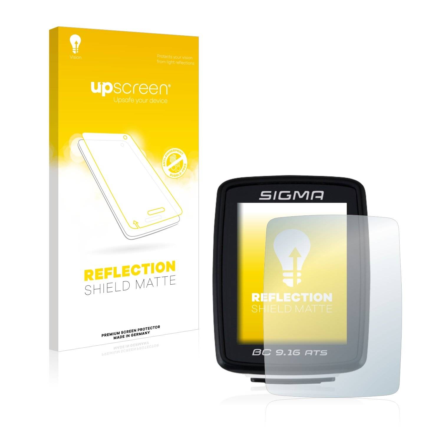 upscreen® Reflection Shield Matte Displayschutzfolie Premium für Sigma BC 9.16 ATS