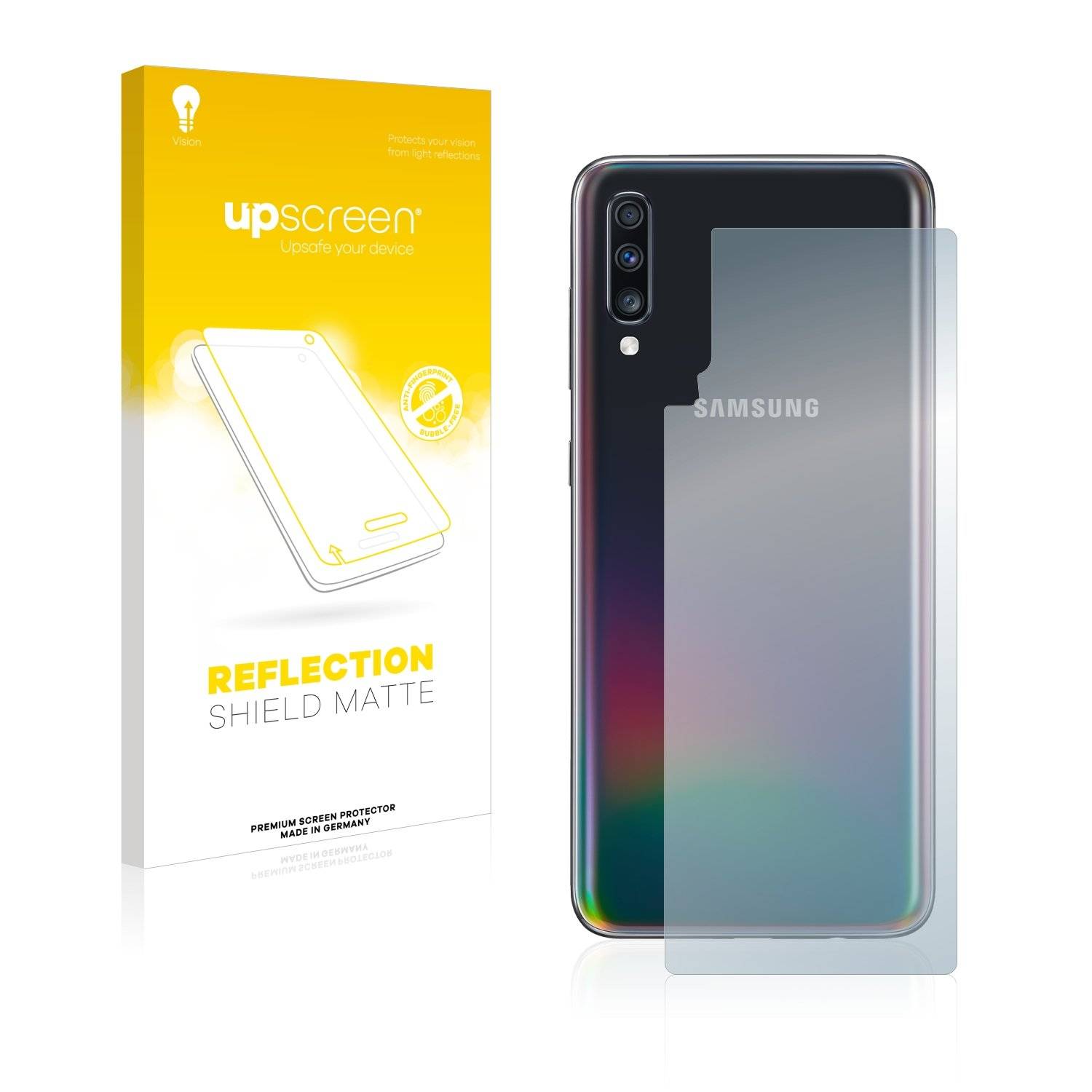 upscreen Reflectio Shiel Matt Premiu Displayschutzfoli fü Samsun Galax A7 (Rückseite)