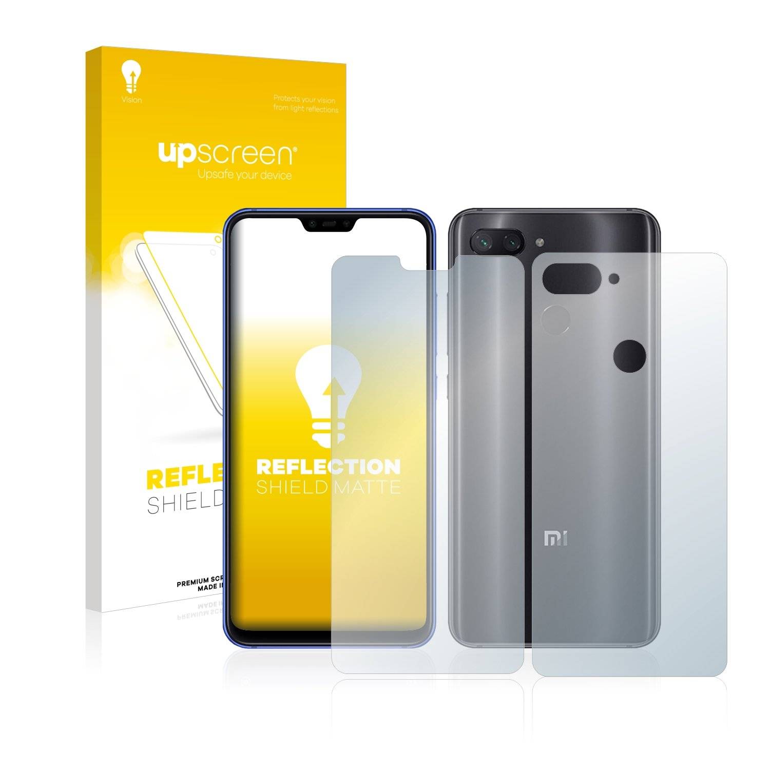 upscreen Reflectio Shiel Matt Premiu Displayschutzfoli fü Xiaom M  Lit (Vorde  Rückseite)