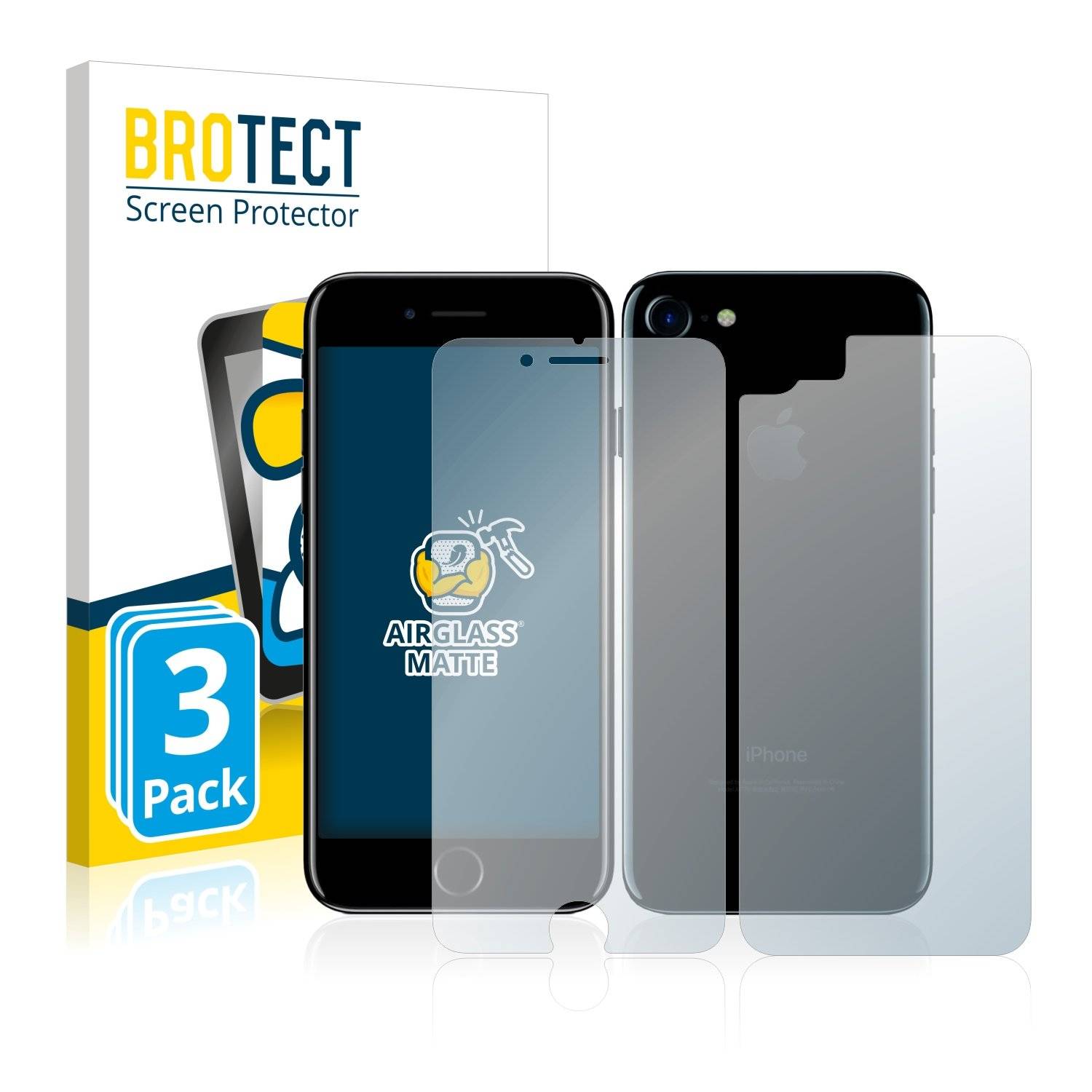 3 BROTECT AirGlass Matt Panzerglasfoli fü Appl iPhon  (Vorde  Rückseite)