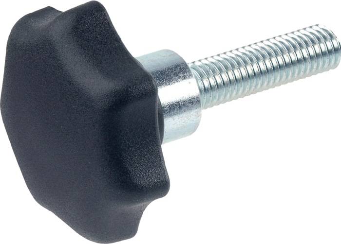 Sterngriff GN 6336.4 Sterngriffschraube Ku.d1 32mm d2 M 6mm l25mm GANTER