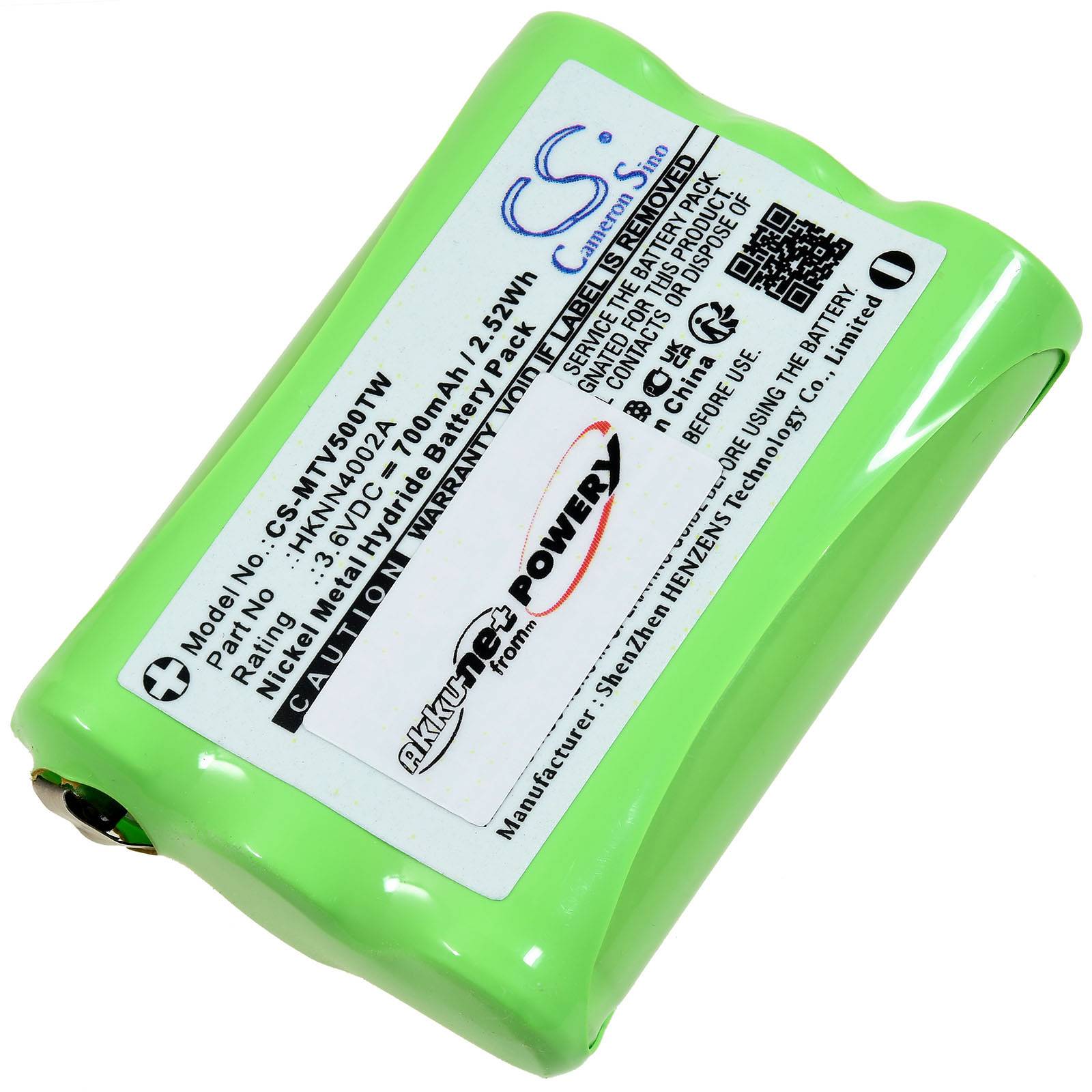 Powery Akku passend für Funkgerät Motorola Talkabout T5300 / T5522 / T5950 / Typ KEBT-071-B u.a., 3,6V, NiMH