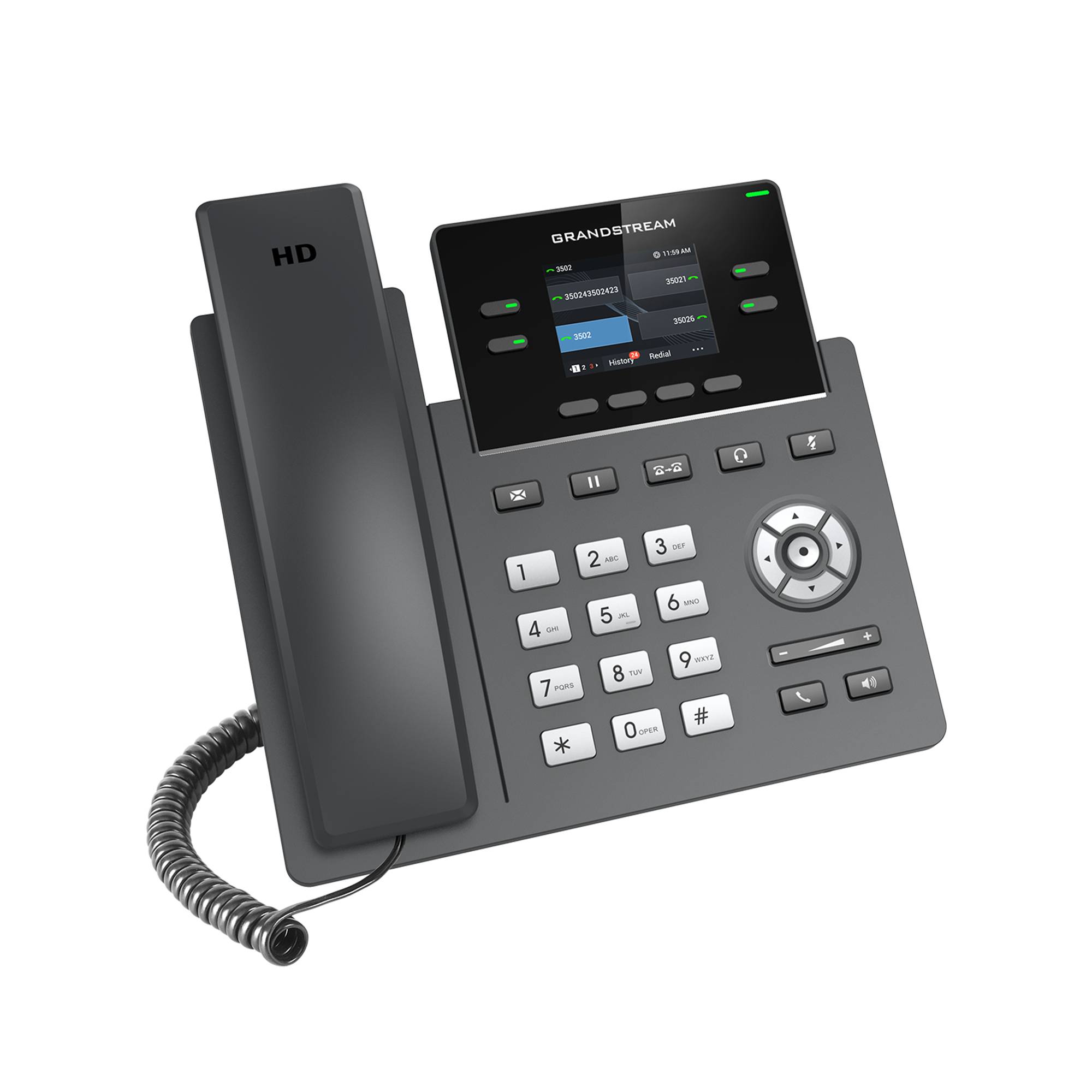 Grandstream GRP2612W - VoIP-Telefon mit Rufnummernanzeige/Anklopffunktion