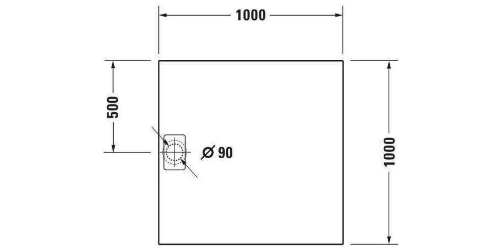 Duravit Quadrat-Duschwanne STONETTO 1000x1000x50mm anthrazit 1000 x
